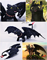 Дракон Беззубик (Черная фурия/Ночная фурия) из мультфильма Как приручить дракона
